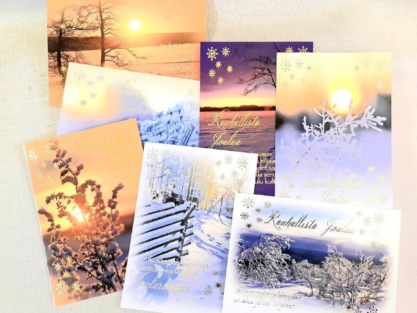  Joulu: talvimaisema, kuvakortti